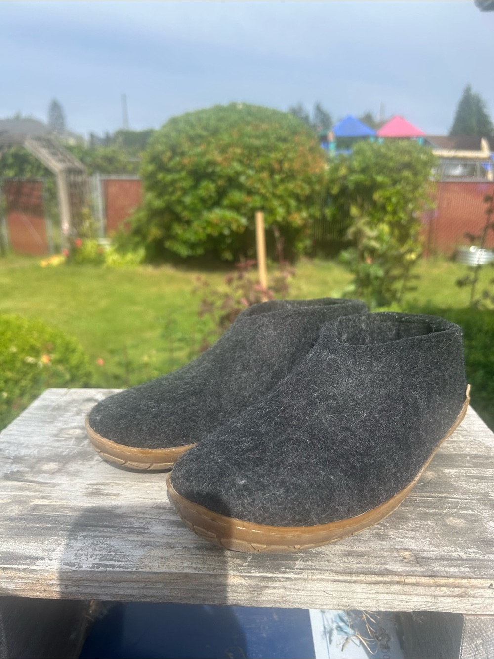 Glerups Women’s Black Slip On Wool Slipper With Honey Rubber Bottom Sz 38/7.5US - Picture 7 of 14